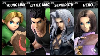 Young Link VS Little Mac VS Sephiroth VS Hero LV 9 CPU Battle Super Smash Bros Ultimate [upl. by Fisher]