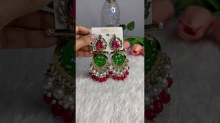 Kundan Earring under 220 meesho meeshoearrings unboxing reels youtubeshorts shorts asmr [upl. by Llertnov]