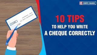 10 tips to help you write a cheque correctly  Banking Basics  HDFC Bank [upl. by Maltzman]