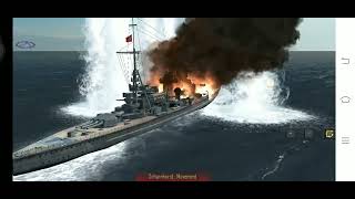 HMS Rodney vs scharnhorst Atlantic fleet gameplay [upl. by Ennoirb]