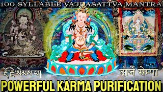 ☸️Powerful Karma Purification Mantra100 Syllable Mantra Of Vajrasattva Tibetan Mantra Om Benza [upl. by Eilatam]