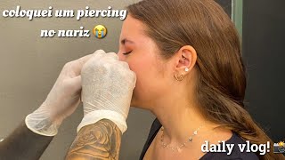 colocando piercing no nariz  daily vlog piercing karaokê e social media [upl. by Acinomal]