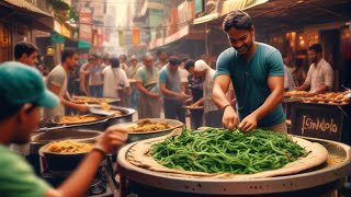 Famous Saag Paratha in Lahore  Lahore Cheapest Saag Paratha  Street Food Tour  Saag Aloo Paratha [upl. by Alliuqet]