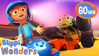 Blippi meets Megan the Monster Truck  Blippi Wonders Educational Videos for Kids [upl. by Phelps]