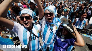 Argentina celebrates World Cup victory  BBC News [upl. by Hannaj]