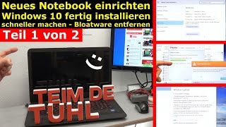 Neues Notebook einrichten  Teil 1  Windows 10 fertig installieren und schneller machen  4K [upl. by Hau]