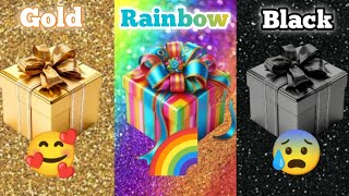 Choose your gift 🎁 3 gift box challenge  gold rainbow amp black [upl. by Aynek]