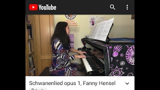 Schwanenlied opus 1 Fanny Hensel solo piano [upl. by Lehplar]