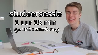 Studeer met mij Opname studeersessie 1 uur en 15 minuten student geneeskunde [upl. by Notlimah621]