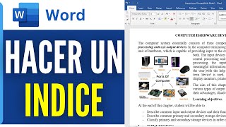 Como Hacer Un Indice En Word 2024 [upl. by Liatris679]