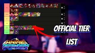 THE ONLY OFFICIAL TIER LIST YOU NEED BEFORE UPDATE 5  ANIME DEFENDERS [upl. by Jaymie]