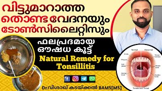 Throat infection home remedies malayalam  തൊണ്ടവേദനയും ടോൻസിലൈറ്റിസും  Tonsillitis home remedies [upl. by Kerstin662]