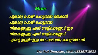 Poonkatte Poyi Chollamo Karaoke with Lyrics  Shyama [upl. by Ailemak]