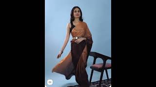 One minute ready to wear saree with belt trending viral shorts [upl. by Arocahs]