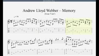 Andrew Lloyd Webber  Memory Guitar Tabs [upl. by Ecyla621]