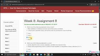 NPTEL Smart Grid Basics to Advanced Technologies Week8 Assignment 8 Solution July 2024 [upl. by Occor]