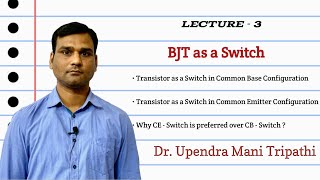 BJT as a Switch Upendra Sir [upl. by Enimaj]