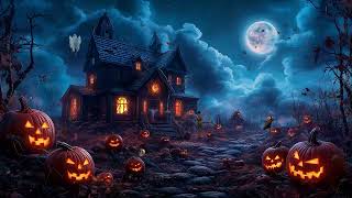 Haunted Halloween House🎃Spooky Sounds Night Ambience Fire Crackling Nature Sounds Cricket [upl. by Patti]