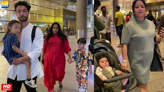 Arpita Khan amp Aayush Sharma return from Wedding Anniversary Bharti Singh amp Golus cute moments [upl. by Yenwat85]