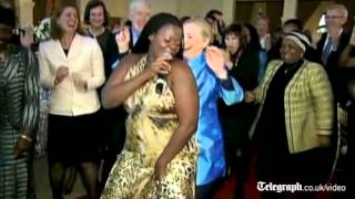 Hillary Clinton dances the night away in South Africa [upl. by Oakie]