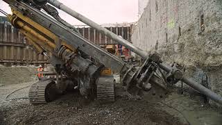 Securing of an excavation pit with temporary ground anchors  3 min [upl. by Buff]