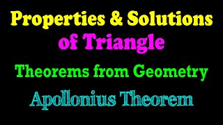 Triangle Theorems from Geometry  Apollonius Theorem  Geometry [upl. by Fari237]