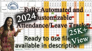 Fully Automated Employee Leave Tracker in Excel for 2024 Sample file in Description [upl. by Eikcir103]