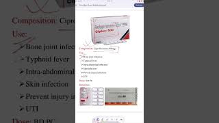 Ciplox 500 tablet ciprofloxacin medicine antibiotics [upl. by Sherrie]