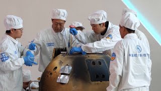 Moon sample container removed from Change6 capsule by researchers [upl. by Prinz959]