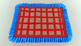 Beautiful Doormat Making with Old Jute Bags Waste Clothes Doormat Making doormat doormate [upl. by Mulcahy404]