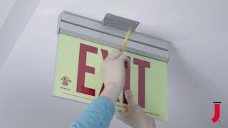 How to install photoluminescent exit signs  ceiling mount P50 [upl. by Ecilahs]