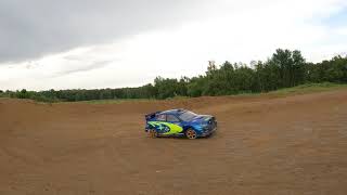 RC Rally Subaru WRX Sti 15 on Losi Baja Ray 20 Chassis clay track [upl. by Coughlin585]