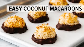 COCONUT MACAROONS  easy almost healthy coconut cookies [upl. by Fritts]