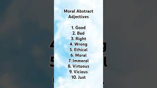 Moral abstract adjectives adjectives in english grammar english adjective education grammar yt [upl. by Anigroeg27]