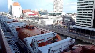 Rotterdam  sailing out on the Cunard Queen Mary 2 QM2 [upl. by Annabella]