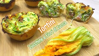 TORTINI DI ZUCCHINE FIORI DI ZUCCA E RICOTTA Ricetta facile ZUCCHINI PATTIES [upl. by Peppie168]