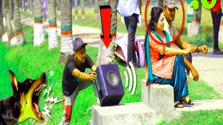 Fake Dog Bark Prank In Sound Box Prank  In Public Funny Reaction 😂😂😂 By star fun 02 [upl. by Valer]