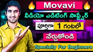 Movavi Video Editor Full Tutorial in Telugu  Learn Video Editing  Alternate Filmora amp Camtasia [upl. by Atinyl]