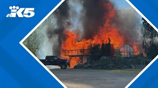 Heated blanket blamed for massive house fire in Enumclaw [upl. by Forbes]