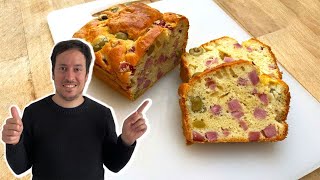 Cake moelleux au jambon et aux olives  Une recette facile et rapide pour les apéros de cet été [upl. by Ulrick]