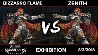 EVO 2018 Smash Bros Ultimate Demo  Bizzarro Flame Ganon Vs Zenith Ganon Mario  Exhibition [upl. by Rosdniw827]