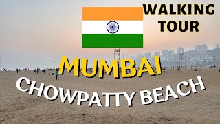 🇮🇳 Mumbai Vibrant Walking Tour at Chowpatty Beach The Coastal Charm of this Big City [upl. by Tartaglia]