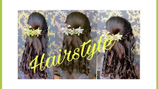 Backcombing with curls Hairstyles ✨🥰Beautiful And Easy HairstyleStep By Step [upl. by Darline996]