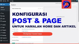 Konfigurasi Post dan Page di Wordpress Untuk Halaman Home amp Artikel [upl. by Aicertal]