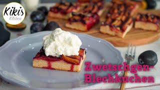 Wie vom Bäcker Zwetschgenkuchen vom Blech selber backen  Obstkuchen [upl. by Adnawahs545]