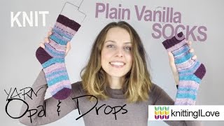 Plain Vanilla SOCKS  knitting pattern  yarn Opal amp Drops [upl. by Grimona]