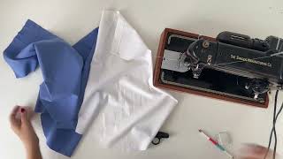 Upcycling button up shirt sleeves into a bag Tutorial part 1 [upl. by Ellerol]