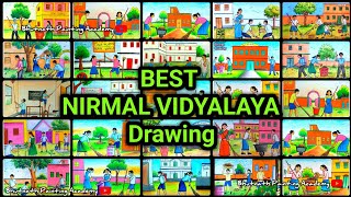 best Nirmal Vidyalaya drawing for competition swachh Bharat Abhiyan School poster painting [upl. by Renaxela350]