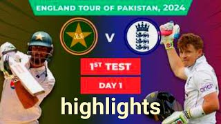 Pakistan Vs England  day 1 session 3 highlights  WTC cricket  Multan international stadium [upl. by Idoj]