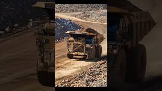 Cat 785D truck brings some overburden goldmine mining caterpillar haultruck earthmoving usa [upl. by Smitt136]